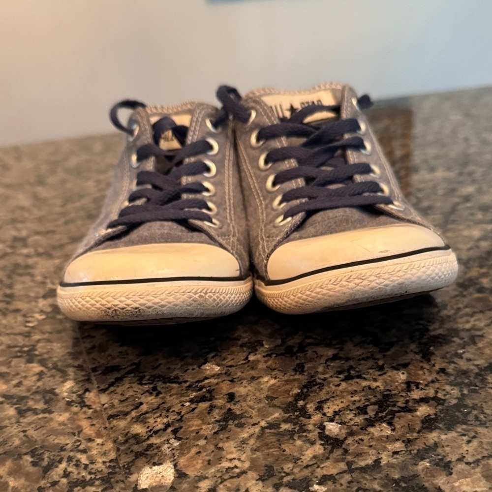 Converse all star denim Navy Canvas Sneakers EUC unisex M8 W10 - Picture 10 of 13